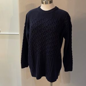 Madewell navy cable knit sweater- medium- NWT
